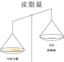 頭皮の皮脂には、多すぎず少なすぎず、ちょうどいい量があります