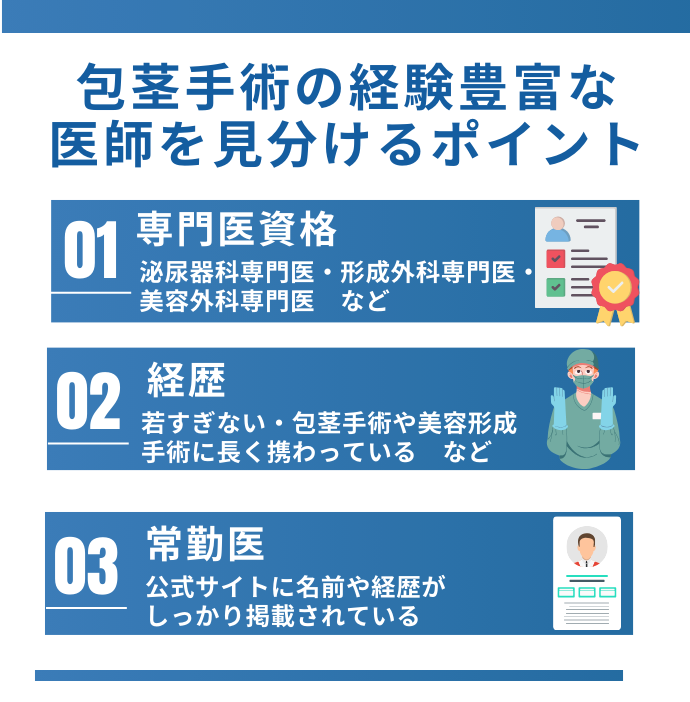 包茎手術の経験豊富な医師を見分けるポイント