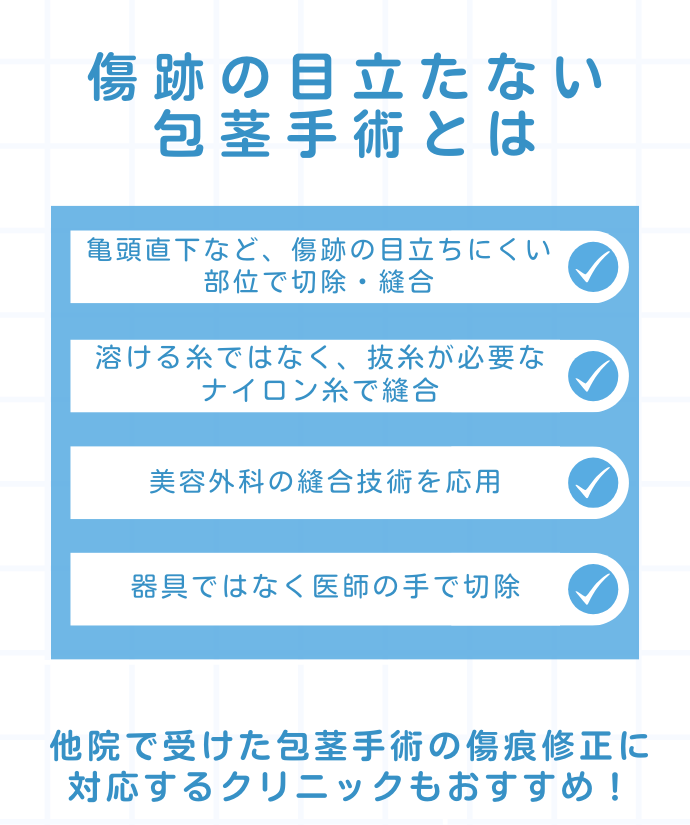 傷跡の目立たない包茎手術とは